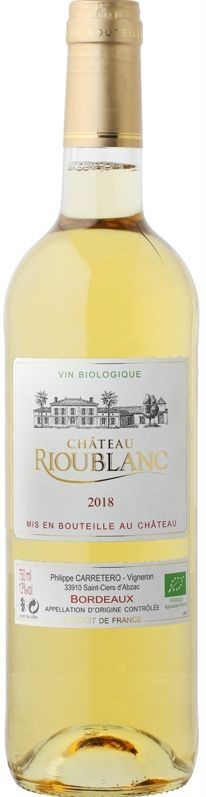 Bordeaux Blanc Moelleux/sweet 2020 Château Rioublanc BIO