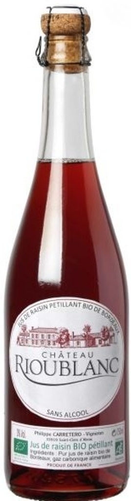 Jus de raisin pétillant alcohol free Château Rioublanc BIO
