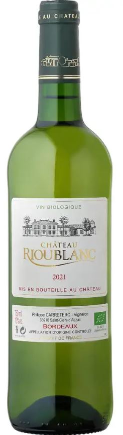 Bordeaux Blanc AOC 2022 Château Rioublanc BIO