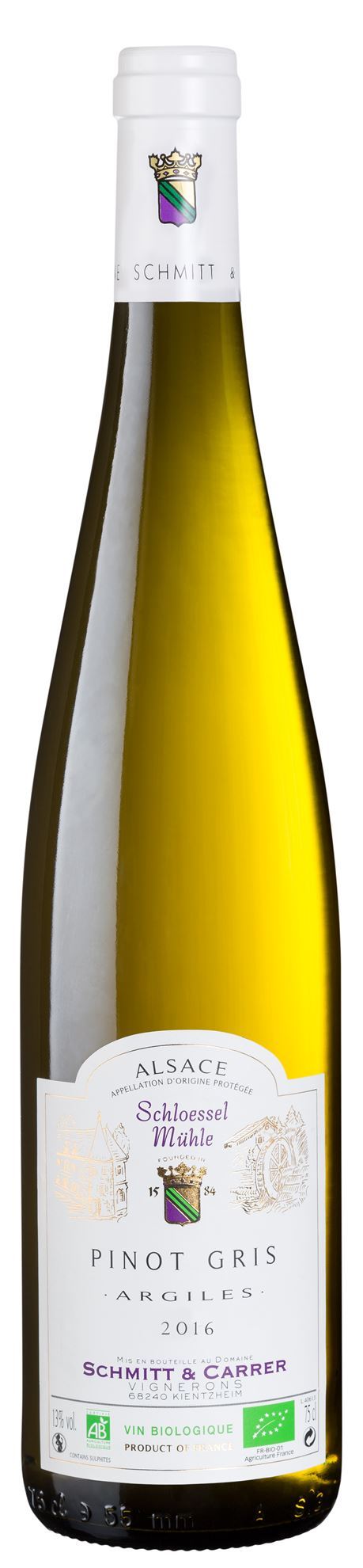 PINOT GRIS "Argiles" Premier Vin d'Alsace 2016 Schmitt & Carrer BIO
