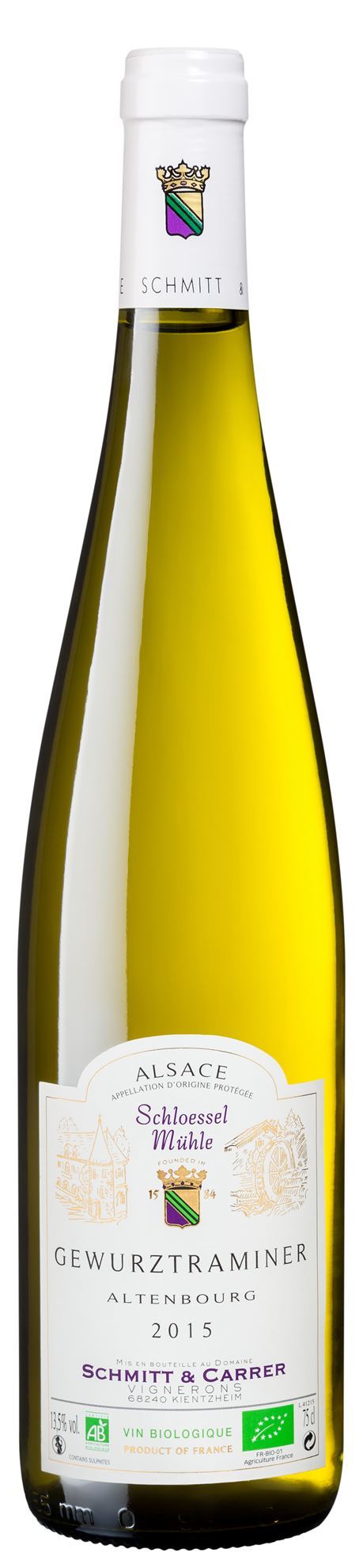 Schmitt & Carrer GEWURZTRAMINER "Altenbourg" Premier Vin d'Alsace 2015 BIO